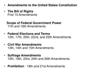 Amendments to the United States Constitution