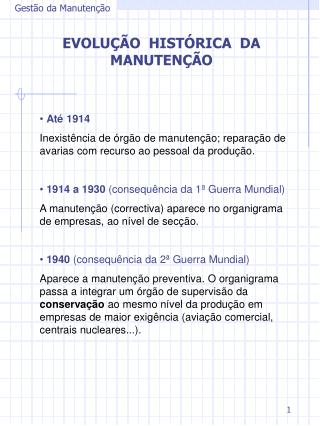 Gestão da Manutenção