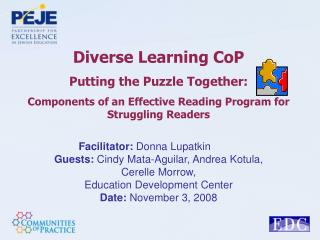Diverse Learning CoP Putting the Puzzle Together: