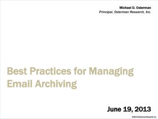 Best Practices for Managing Email Archiving