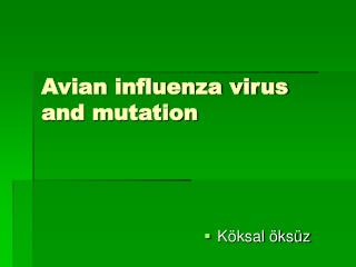 Avian influenza virus and mutation