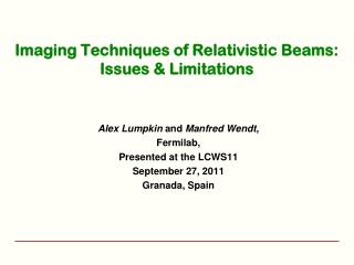 Imaging Techniques of Relativistic Beams: Issues &amp; Limitations