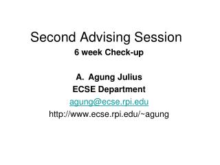 Second Advising Session