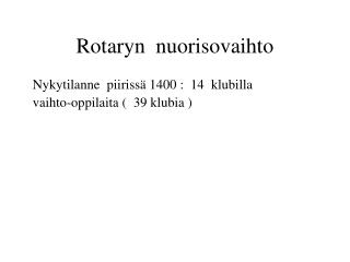 Rotaryn nuorisovaihto