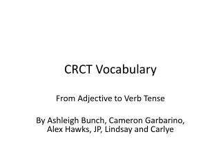 CRCT Vocabulary