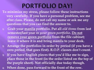 PORTFOLIO DAY!