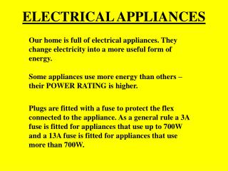 ELECTRICAL APPLIANCES