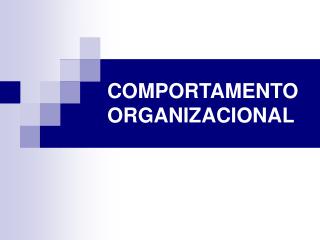 COMPORTAMENTO ORGANIZACIONAL