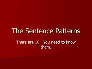 The Sentence Patterns