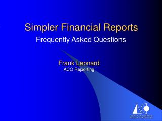 Simpler Financial Reports