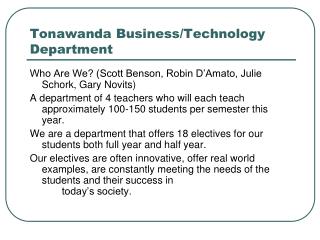 Tonawanda Business/Technology Department