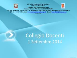 Collegio Docenti 1 Settembre 2014