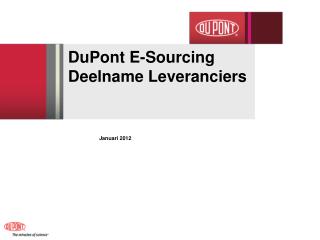 DuPont E-Sourcing Deelname Leveranciers