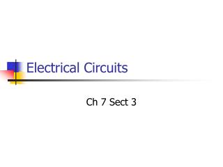 Electrical Circuits