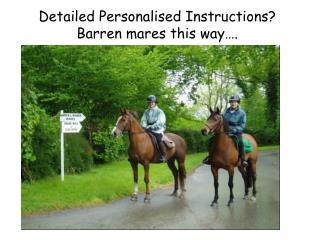 Detailed Personalised Instructions? Barren mares this way….