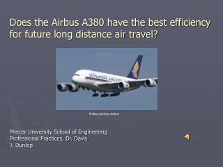 Does the Airbus A380 have the best efficiency for future long distance air travel?