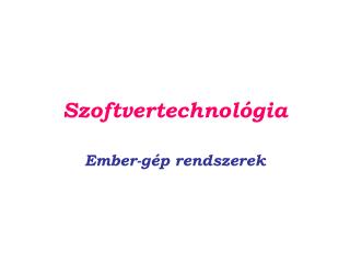 Szoftvertechnológia