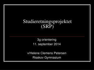 Studieretningsprojektet (SRP)