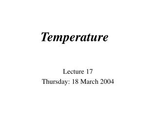 Temperature