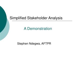Stephen Ndegwa, AFTPR