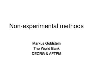 Non-experimental methods