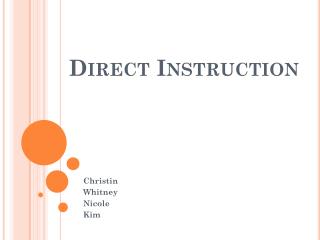 Direct Instruction