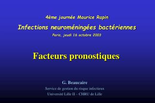 Facteurs pronostiques