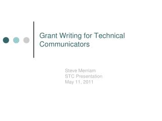 Grant Writing for Technical Communicators