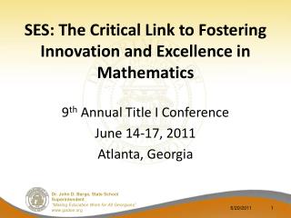 SES: The Critical Link to Fostering Innovation and Excellence in Mathematics