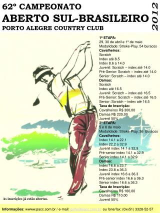 62º CAMPEONATO ABERTO SUL-BRASILEIRO PORTO ALEGRE COUNTRY CLUB