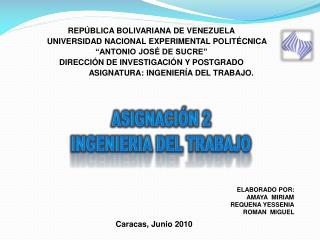 REPÚBLICA BOLIVARIANA DE VENEZUELA UNIVERSIDAD NACIONAL EXPERIMENTAL POLITÉCNICA