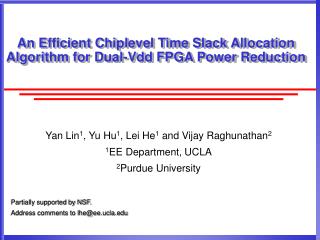 An Efficient Chiplevel Time Slack Allocation Algorithm for Dual-Vdd FPGA Power Reduction