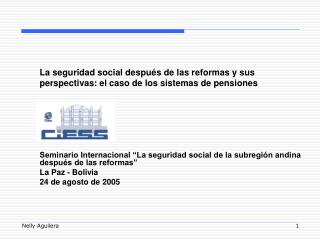 Seminario Internacional “La seguridad social de la subregión andina después de las reformas”