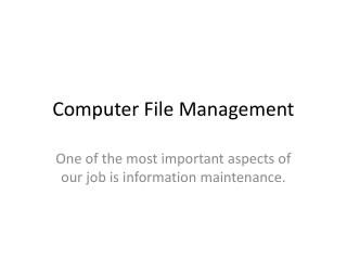 Computer File Management