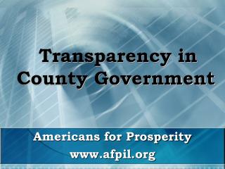 Transparency in County Government