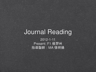 Journal Reading