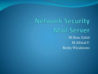 Network Security Mail Server