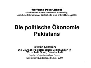 Die politische Ökonomie Pakistans