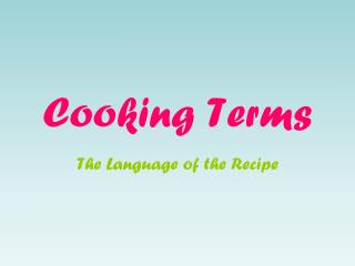 Cooking Terms