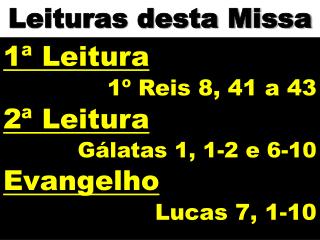 Leituras desta Missa