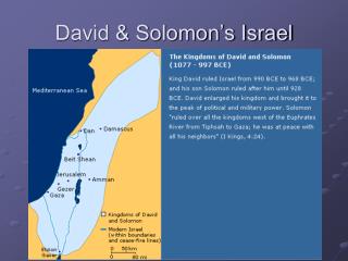 David &amp; Solomon’s Israel