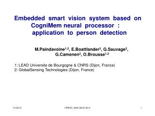 Embedded  smart  vision  system  based  on   CogniMem neural  processor  :    