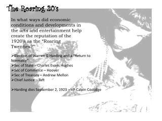 The Roaring 20’s