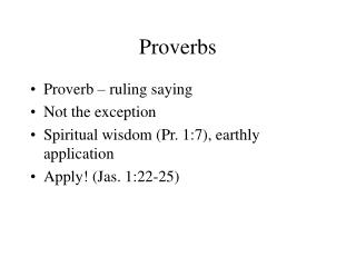 Proverbs