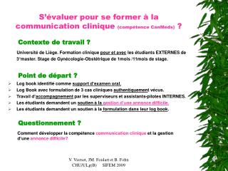 S’évaluer pour se former à la communication clinique (compétence CanMeds) ?