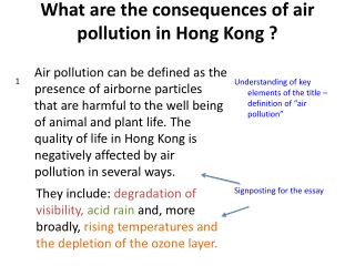 What are the consequences of air pollution in Hong Kong ?