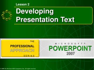 Developing Presentation Text
