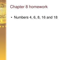 Chapter 8 homework