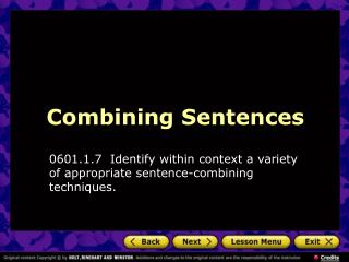 Combining Sentences
