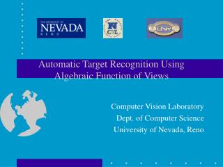 Automatic Target Recognition Using Algebraic Function of Views